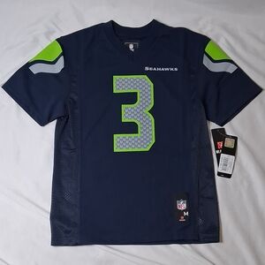 NFL Seattle Seahawks Navy Blue Jersey with Neon Green Accents